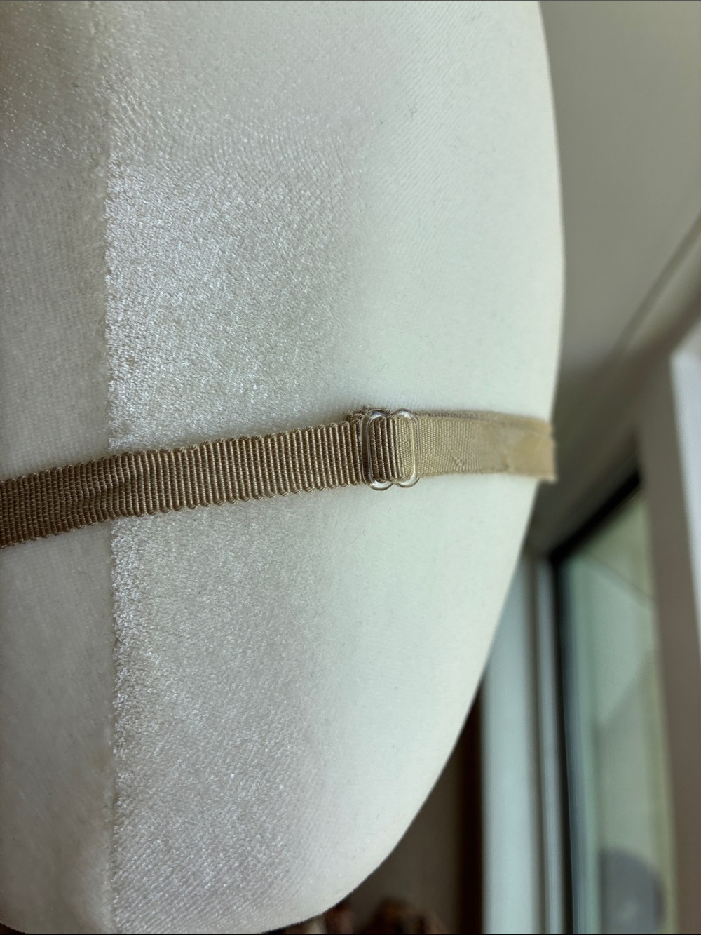 Vintage Beige 100% Silk Slip Dress with Adjustable Grosgrain Straps - Picture 3 of 5
